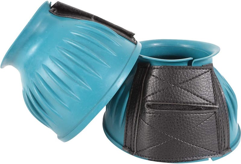 Cashel Company Rubber Horse Bell Boots Teal L - Image 1