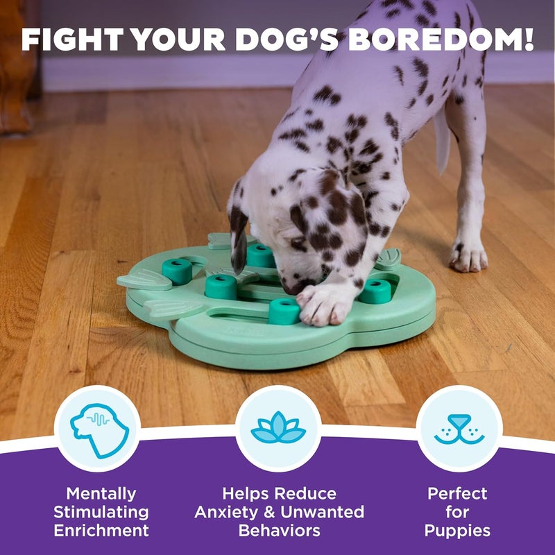 Outward Hound Nina Ottosson Puppy Hide N' Slide Green Interactive Treat Puzzle Dog Toy - Image 2