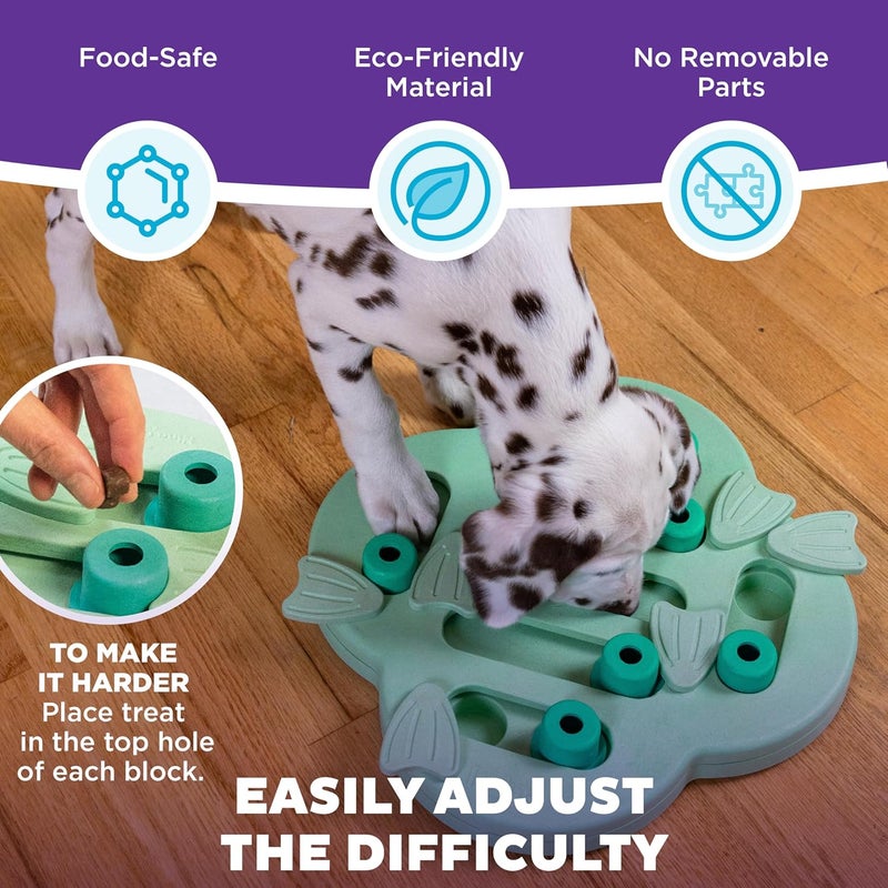 Outward Hound Nina Ottosson Puppy Hide N' Slide Green Interactive Treat Puzzle Dog Toy - Image 4