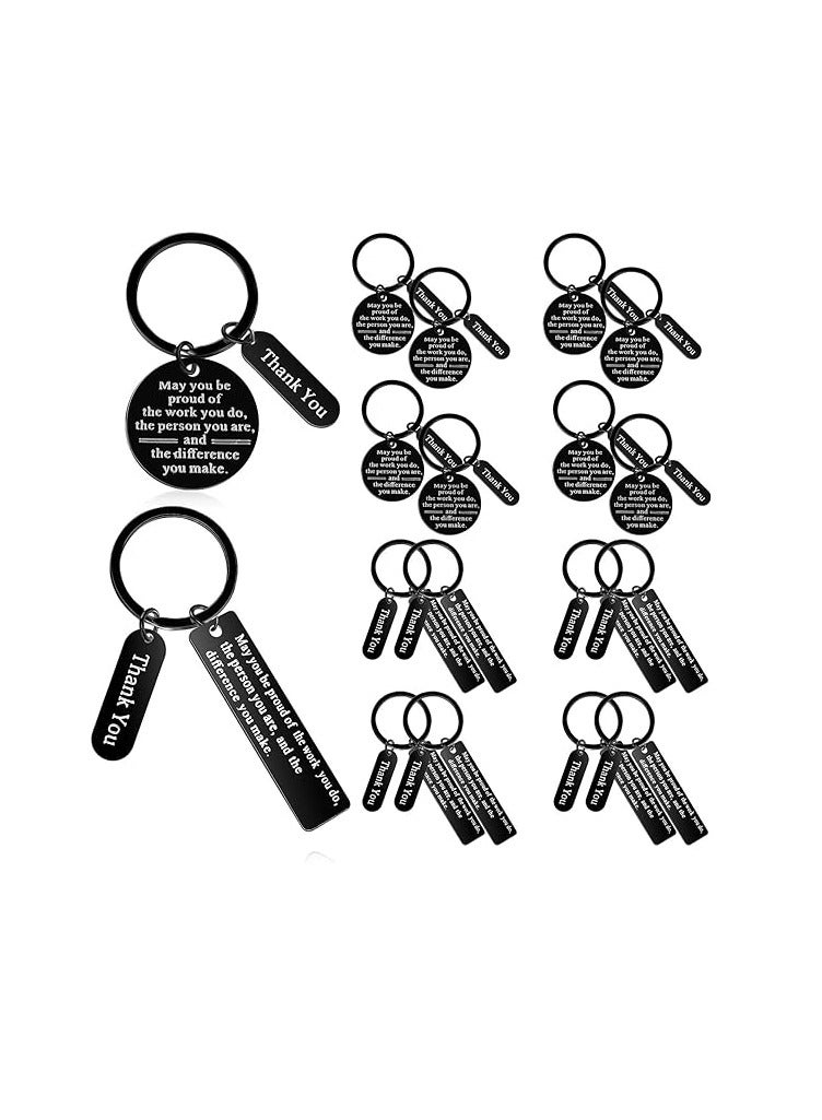 Employee Appreciation Gifts - Bulk Thank You Keychains for Office Christmas Favors (Black,16 Pcs) - Image 1