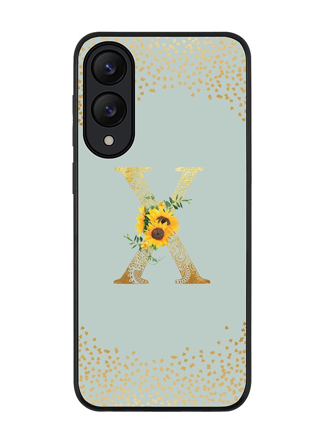 Stylizedd For Samsung Galaxy S25 Edge Case,Slim fit Camera Protection, Shockproof Thin Phone cover  - Custom Floral Monogram - X  (Light Grey )
