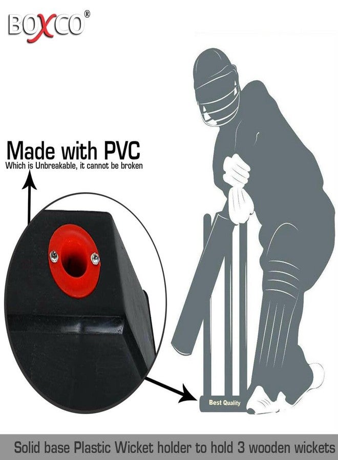 BOXCO Ensure Stable Play with BOXCO Heavy Duty Wooden Wicket Stand. Strong, Durable and Easy to Set up, it securely Holds wickets in Place for Practice Sessions and Cricket Matches. - Image 4