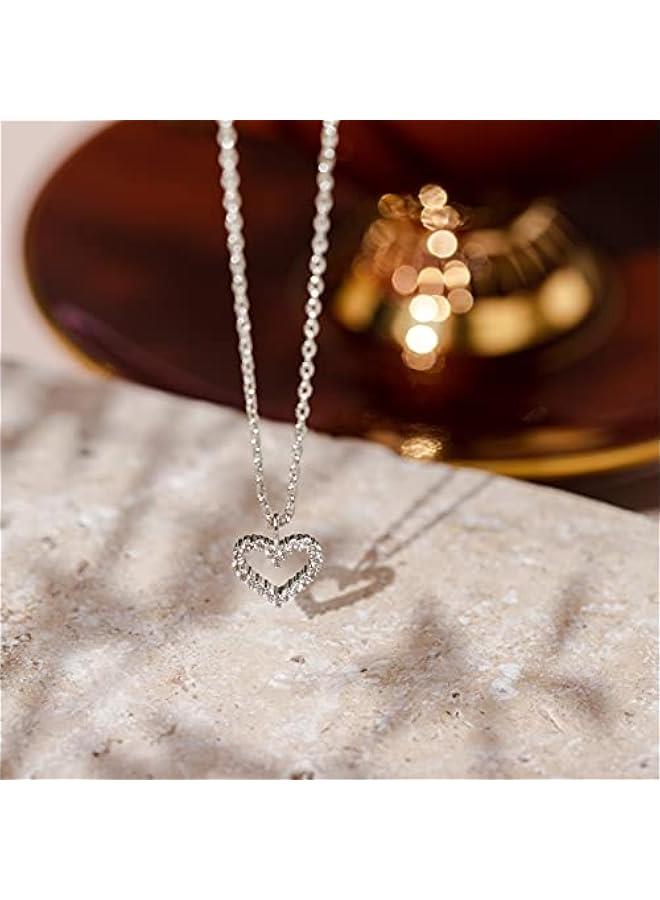 PAVOI 14K Gold Plated Cubic Zirconia Heart Necklace | Cute Dainty Love Pendant Necklaces for Women - Image 4