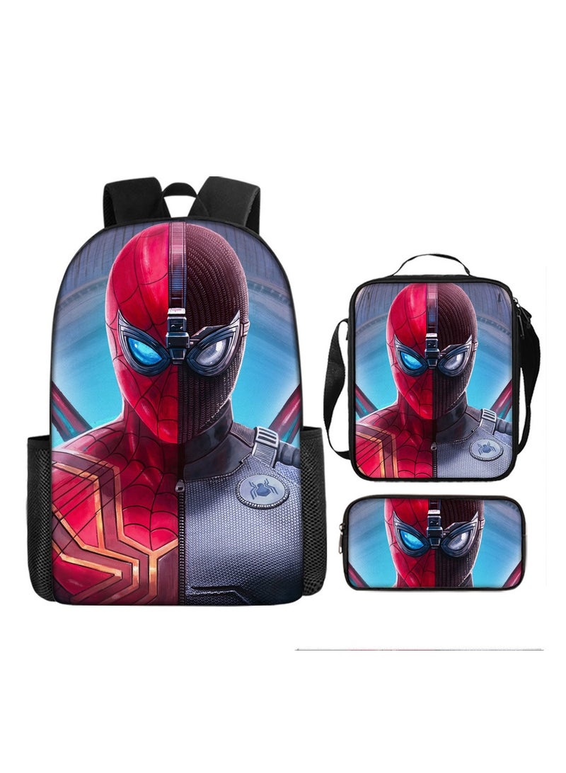 Backpacker حقيبة ظهر مدرسية للأطفال بطباعة رقمية من الرسوم المتحركة Spider-Man مقاس 29*16*42 سم + حقيبة كتف مقاس 19*6*23 سم + حافظة أقلام مقاس 24*7*11 سم مجموعة من ثلاث قطع - Image 1