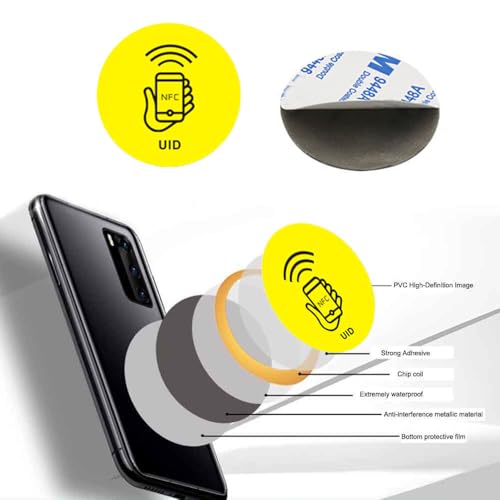 ARICEAN 13.56 MHz UID Writable Rewritable Clone IC Smart Keychain, RFID Blank Sticker for Access Control Key Sticker Rewritable Compatible with MIFARE Classic 1K (2 PCS) - Image 4