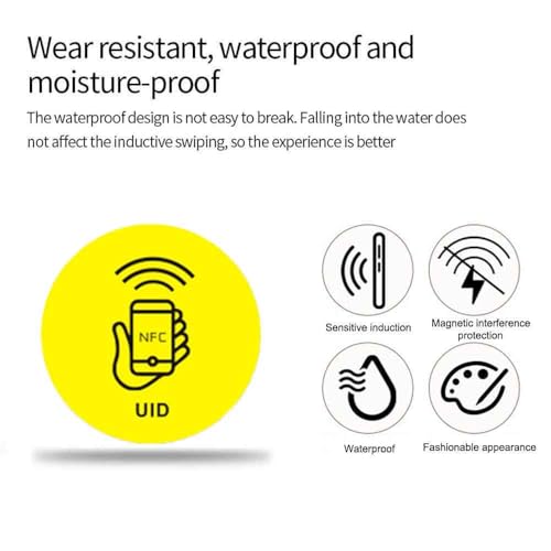 ARICEAN 13.56 MHz UID Writable Rewritable Clone IC Smart Keychain, RFID Blank Sticker for Access Control Key Sticker Rewritable Compatible with MIFARE Classic 1K (2 PCS) - Image 3