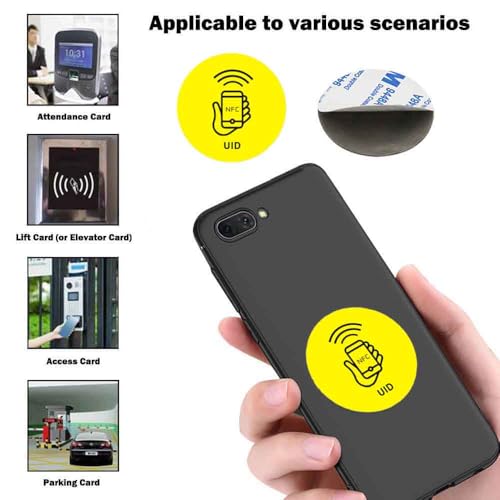 ARICEAN 13.56 MHz UID Writable Rewritable Clone IC Smart Keychain, RFID Blank Sticker for Access Control Key Sticker Rewritable Compatible with MIFARE Classic 1K (2 PCS) - Image 5