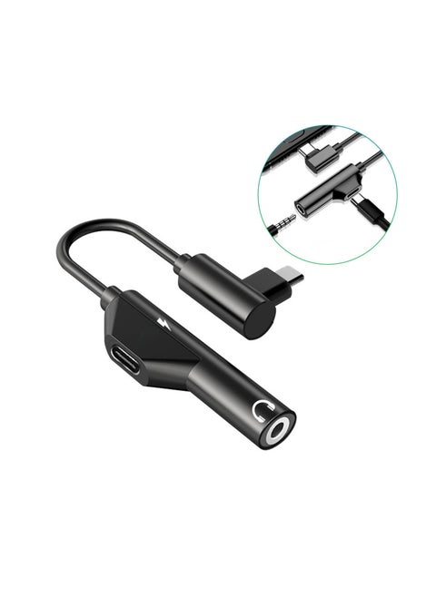 USB C to 3.5mm Jack Adapter, Right Angle Digital Audio Adapter USB C to 3.5mm Jack Right Angle Adapter USB C to 3.5mm Digital Audio Adaptor Type C Earphone Converter for Huawei Pad Pro Pixel 7 6