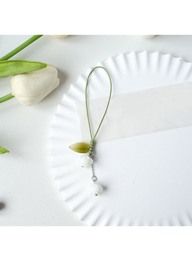 3 Pcs Creative Tulip Flower Mobile Phone Pendant, for Keychain Mobile Phone Car Key Bag Backpack Wallet Decoration - Image 3