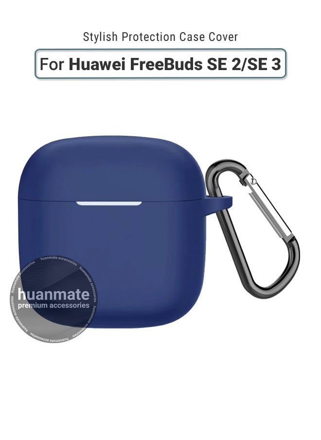 Stylish Silicone Case Cover For Huawei FreeBuds SE 2/SE 3 Dark Blue