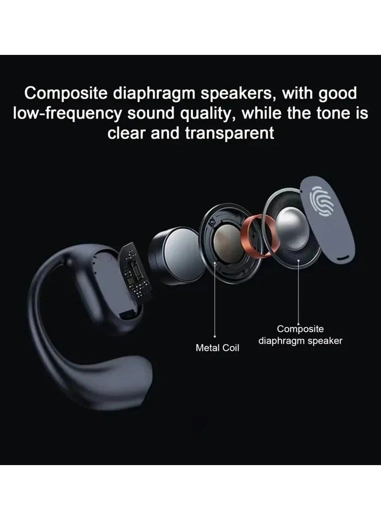 AROAQ Wireless Bluetooth Headphones Bone Conduction Handsfree Noise Canceling Earphones with Microphone for Driving - Image 4
