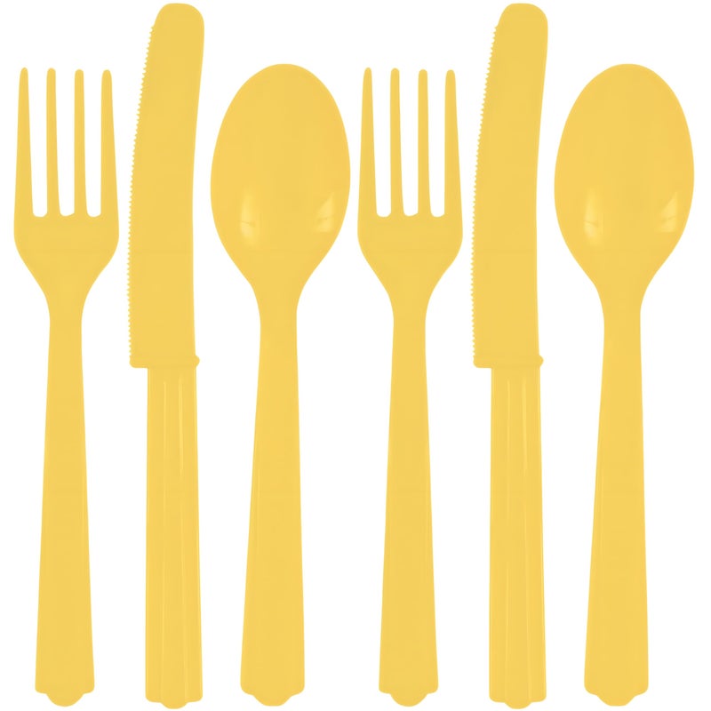Amscan ASST PL CUTLERY - YELLOW SUNSH (12/96) - Image 1