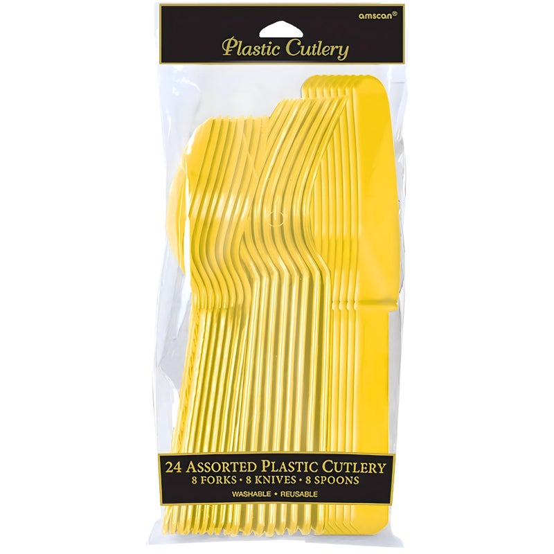 Amscan ASST PL CUTLERY - YELLOW SUNSH (12/96) - Image 2