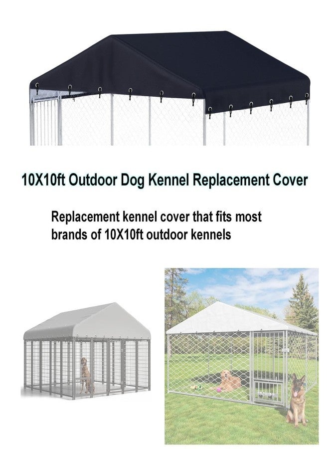 H-kenan 10 x 10 ft Outdoor Dog Kennel Cover Made from 600D Waterproof Oxford Fabric Outdoor Dog Kennel Replacement Cover Black（Without cage roof Frame） - Image 5