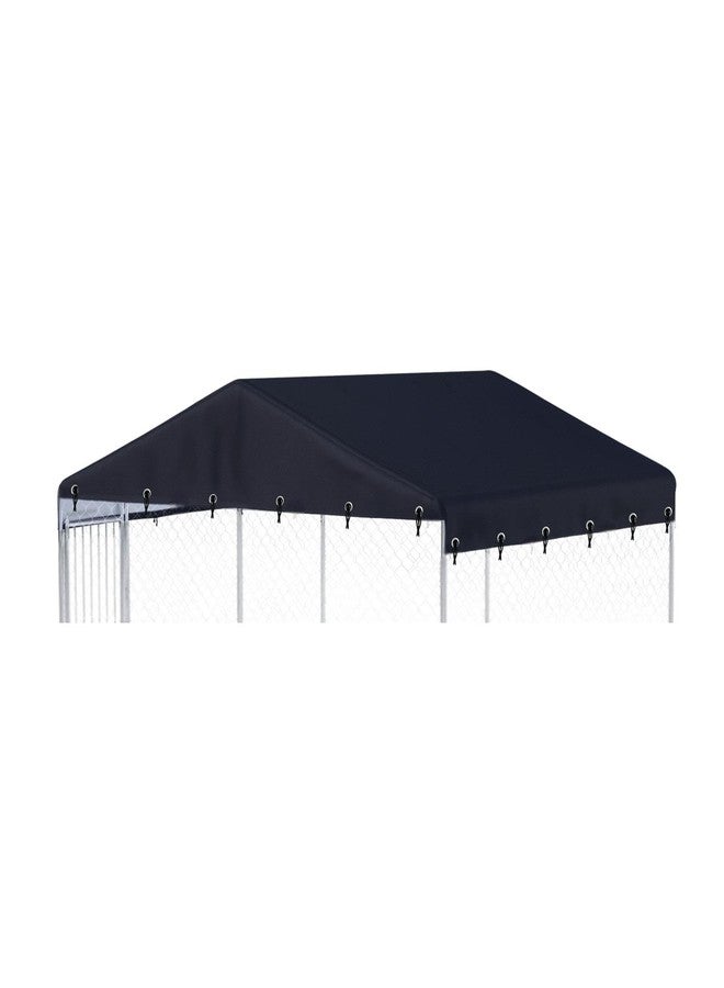 H-kenan 10 x 10 ft Outdoor Dog Kennel Cover Made from 600D Waterproof Oxford Fabric Outdoor Dog Kennel Replacement Cover Black（Without cage roof Frame） - Image 1