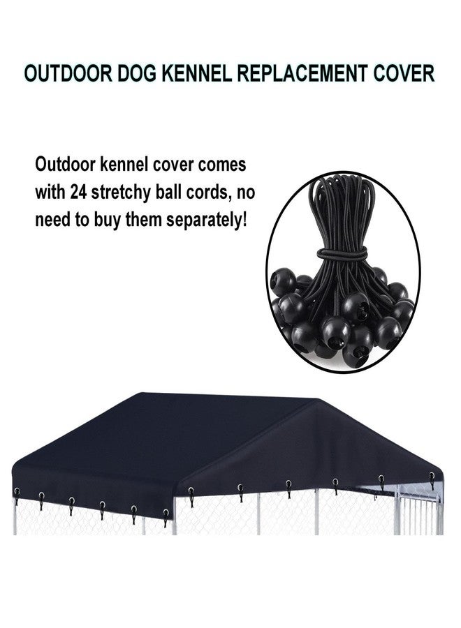 H-kenan 10 x 10 ft Outdoor Dog Kennel Cover Made from 600D Waterproof Oxford Fabric Outdoor Dog Kennel Replacement Cover Black（Without cage roof Frame） - Image 3