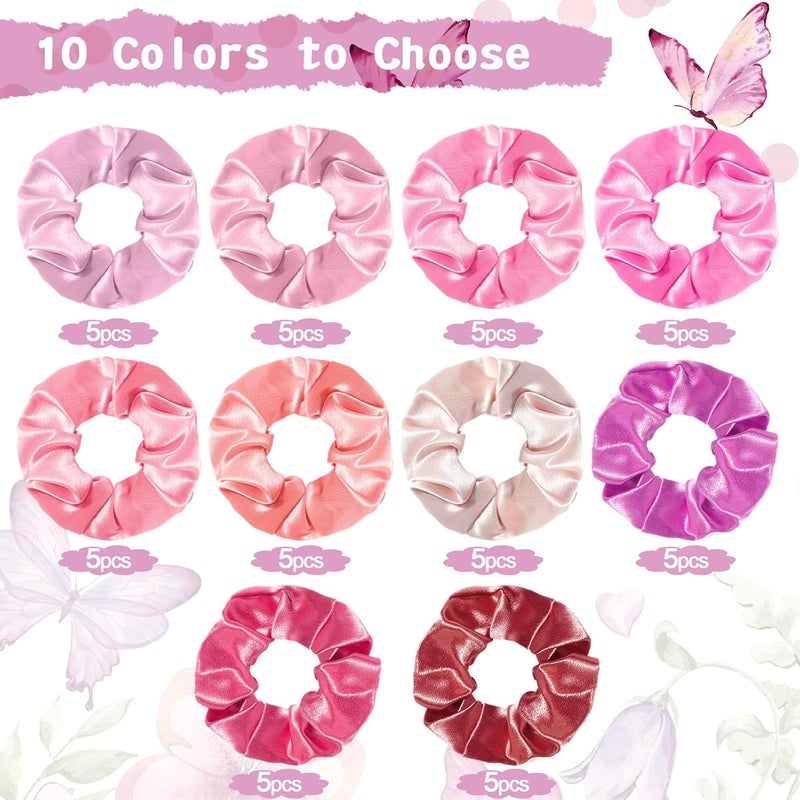 Yinkin 50 Sets Butterfly Baby Shower Favors for Girl Include Pink Hair Ties Pink Scrunchies Butterfly Thank You Cards a Message from the Bump Baby Shower Sign Souvenirs for Guests - Image 3