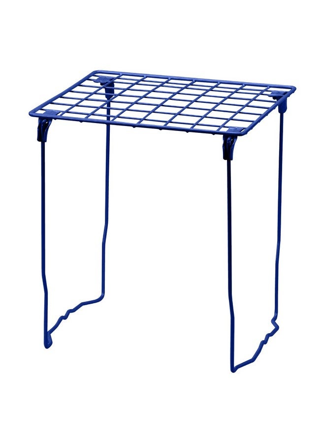 LockerMate Stac-A-Shelf Locker Organizer Shelf, Stackable, Extra Tall, Fits Standard Size School Lockers, Blue - Image 1