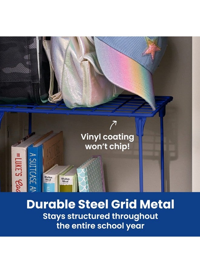 LockerMate Stac-A-Shelf Locker Organizer Shelf, Stackable, Extra Tall, Fits Standard Size School Lockers, Blue - Image 3