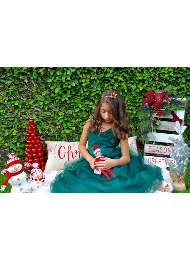 Glamulice Flower Girls Spaghetti Strap Tulle Dress Long A Line Wedding Pageant Dresses Princess Birthday Party Ball Gown, V-neck & Emerald Green, 10 Years - Image 2