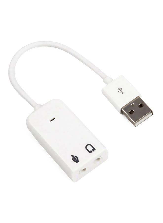 NIBEMINENT Virtual 7.1 Channel Audio Card Adapter For Laptops White 
