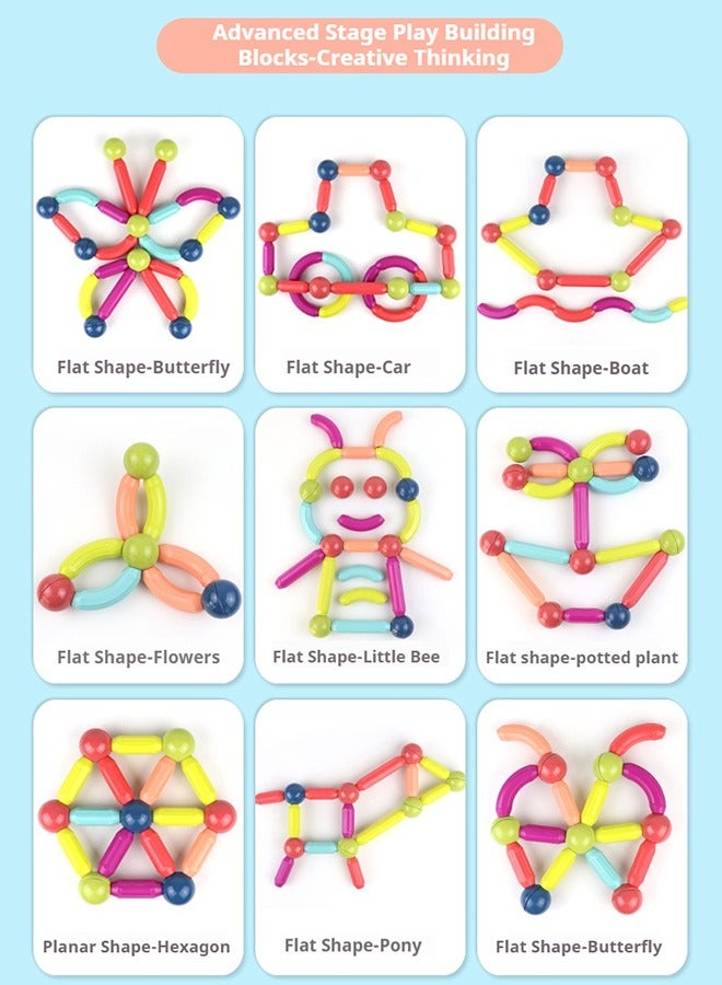 Loquat Magnetic Stick Magnetic Building Blocks for Kids: STEM Educational Learning Toys - Montessori Fun Indoor Preschool Activity Gifts for kids 3+ years - Image 3