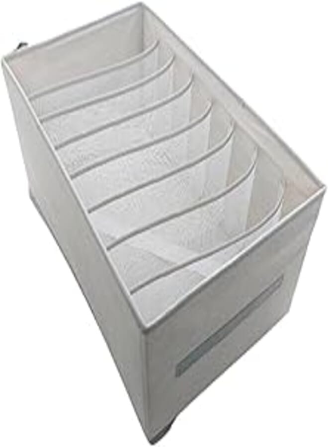 Clothes, Jeans, Shirts and Clothes Storage Box, Organizer with 7 Drawer Grids (Grey) 
