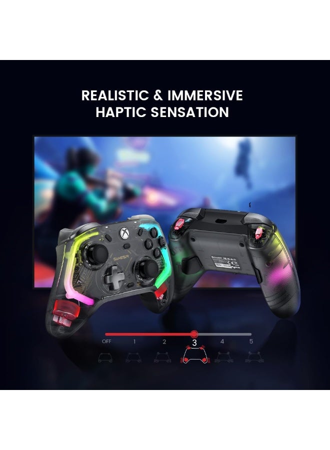general Classic Gamepad Kaleid K1 Transparent RGB Wired Game Controller Colorful Light for Xbox Series X/S, Xbox One, Windows 10/11 & Steam, Plug and Play, Transparent Video with Hall Effect Joysticks/Hall Trigger, 3.5mm Audio Jack, Rumble Motors, ABXY Buttons, 2 Back Buttons, Microphone Mute Function, Easier, Faster, Fire, Comfort, Control, Compete - Image 5