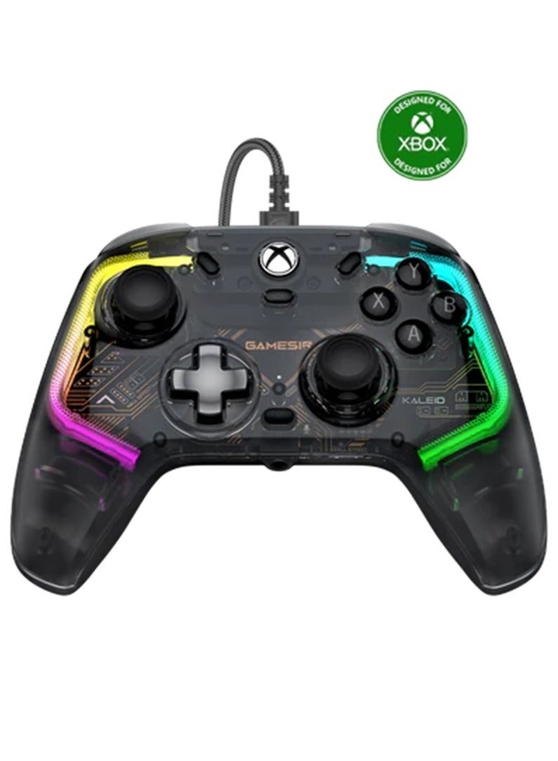 general Classic Gamepad Kaleid K1 Transparent RGB Wired Game Controller Colorful Light for Xbox Series X/S, Xbox One, Windows 10/11 & Steam, Plug and Play, Transparent Video with Hall Effect Joysticks/Hall Trigger, 3.5mm Audio Jack, Rumble Motors, ABXY Buttons, 2 Back Buttons, Microphone Mute Function, Easier, Faster, Fire, Comfort, Control, Compete - Image 1