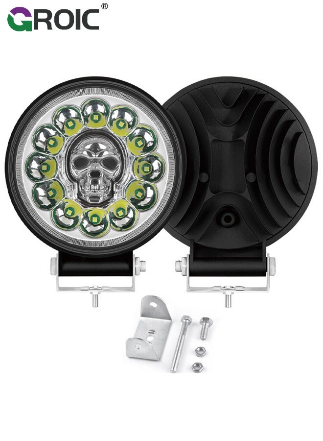 GROIC 2 Pcs 4'' Offroad LED Lights for Car Spot Off Road, 6000 LM Off-road Light  for Motorcycle Truck SUV Boat ATV Jeep Tractor Headlight 9-36V Driving Lights - Image 1