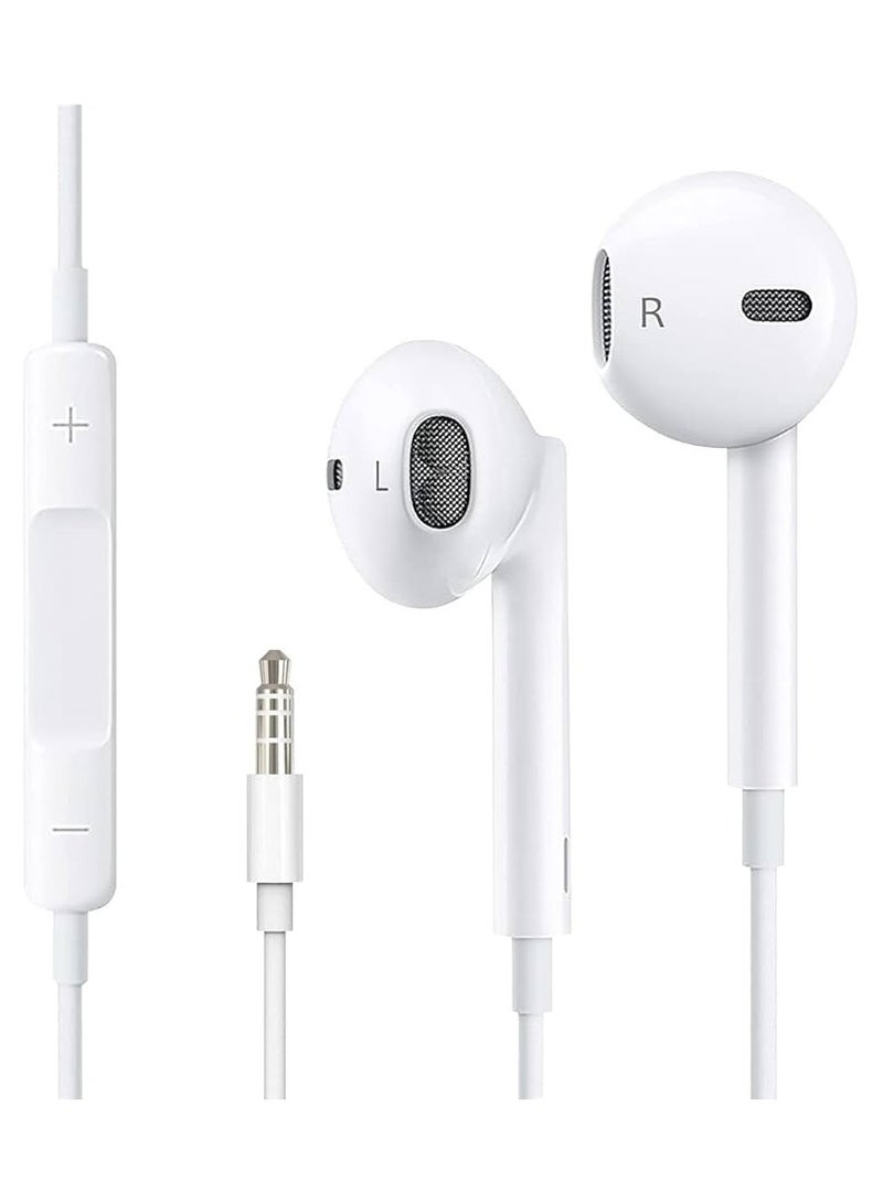 In-Ear Headphones with Microphone 3.5mm Jack White