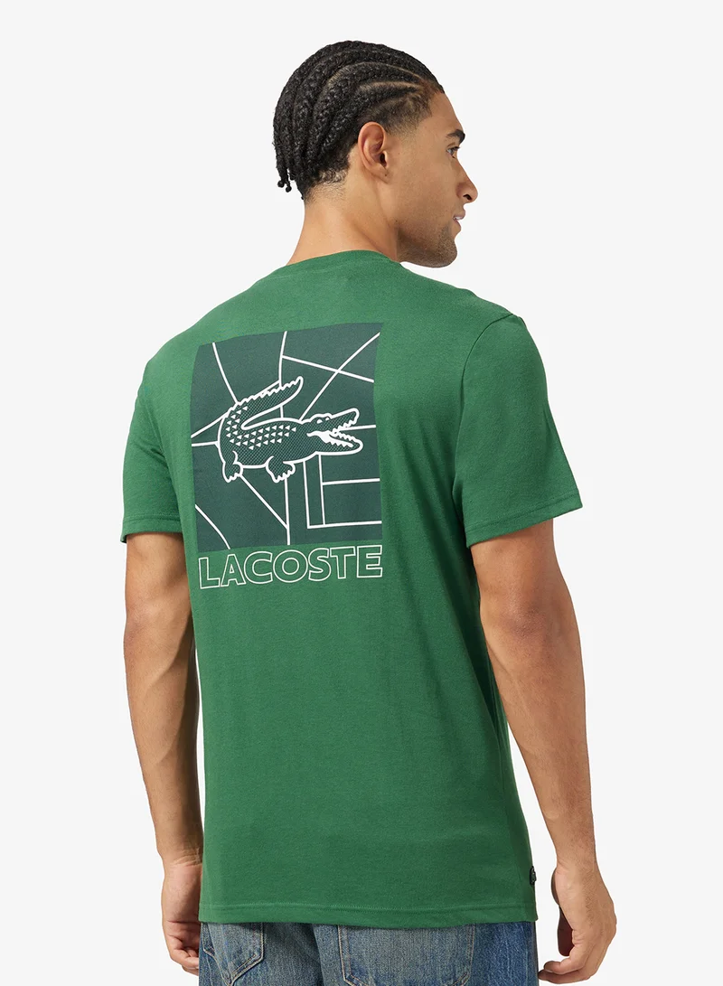 لاكوست Logo Crew Neck T Shirt