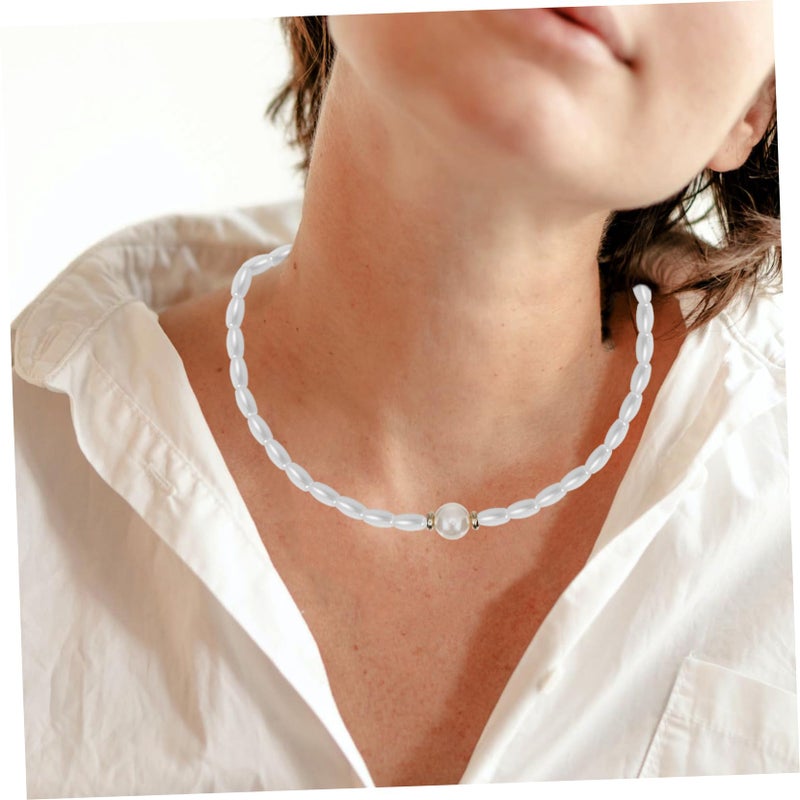 ABS White Simulated Rice Pearl Teardrop Beads for DIY Necklace Bracelet Jewelry Making - Image 5
