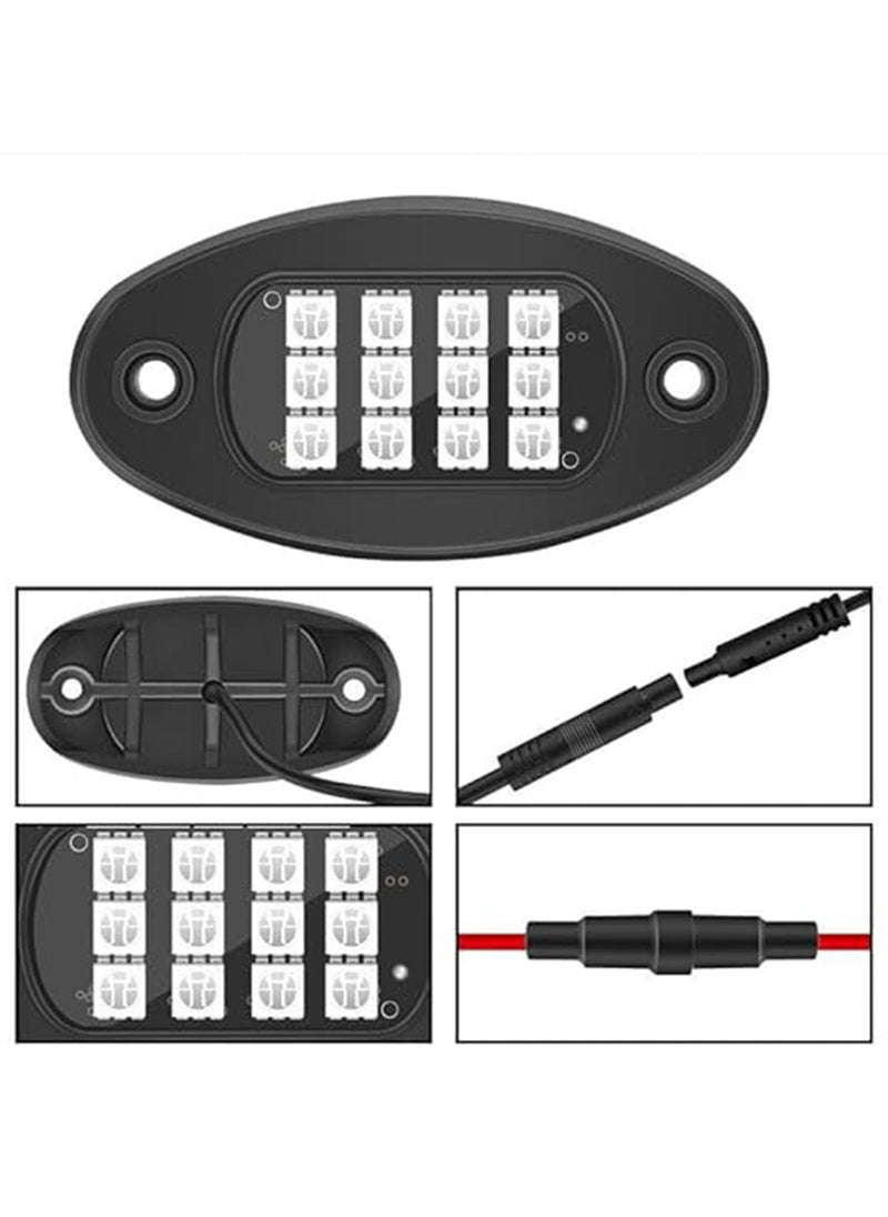 Toby's Toby's Mini LED Rock Lights 4pcs Multicolor LED Lights Waterproof with APP BT 24 Key Controller Music Function for SUV ATV UTV  - Image 4