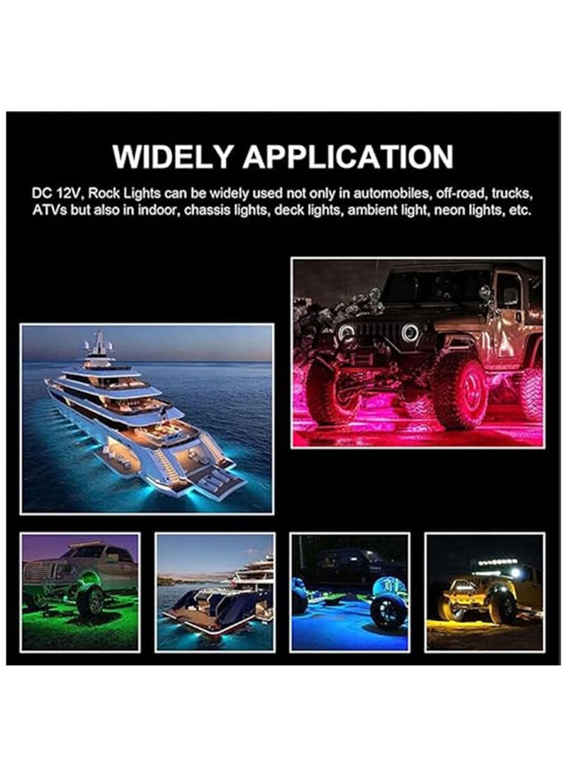 Toby's Toby's Mini LED Rock Lights 4pcs Multicolor LED Lights Waterproof with APP BT 24 Key Controller Music Function for SUV ATV UTV  - Image 5