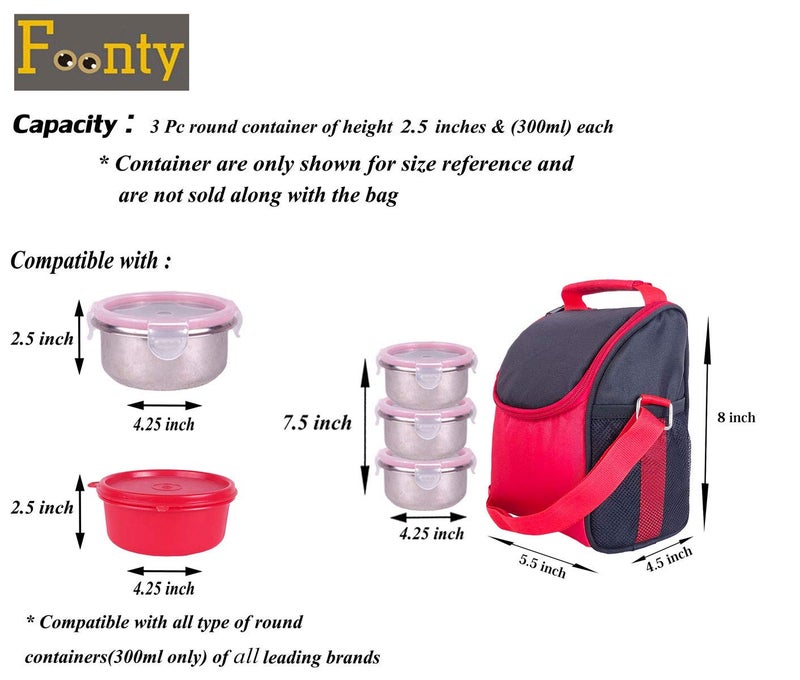 FOONTY Men Women Polyurethane Waterproof Lunch Bag (Black, FFFLB8013A) - Image 5
