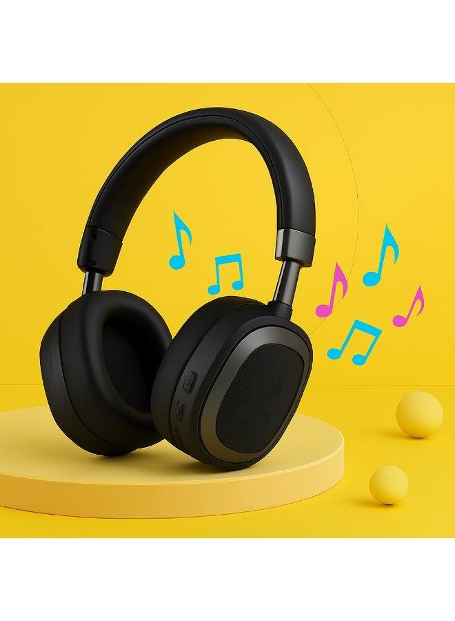 LS-256 Stereo Bluetooth Headphones - Lightweight with Comfortable Headband - Type-C Charging - 250mAh Battery - Black - Image 4