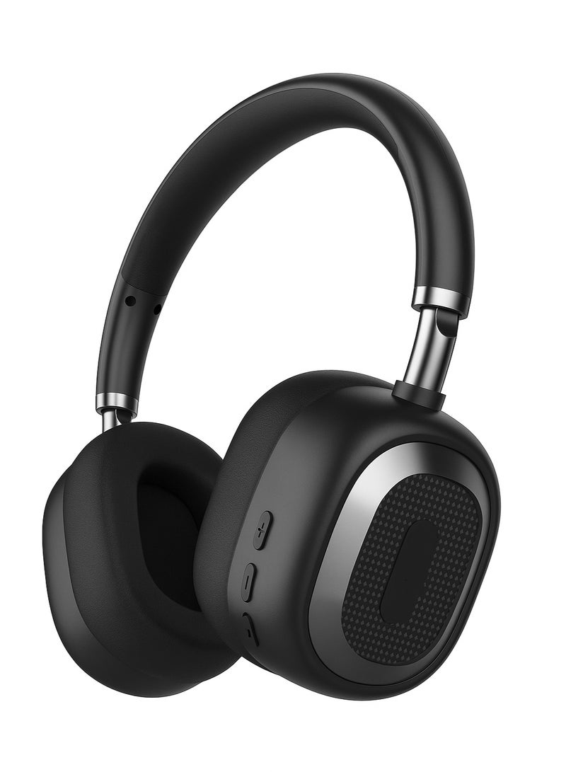LS-256 Stereo Bluetooth Headphones - Lightweight with Comfortable Headband - Type-C Charging - 250mAh Battery - Black - Image 1