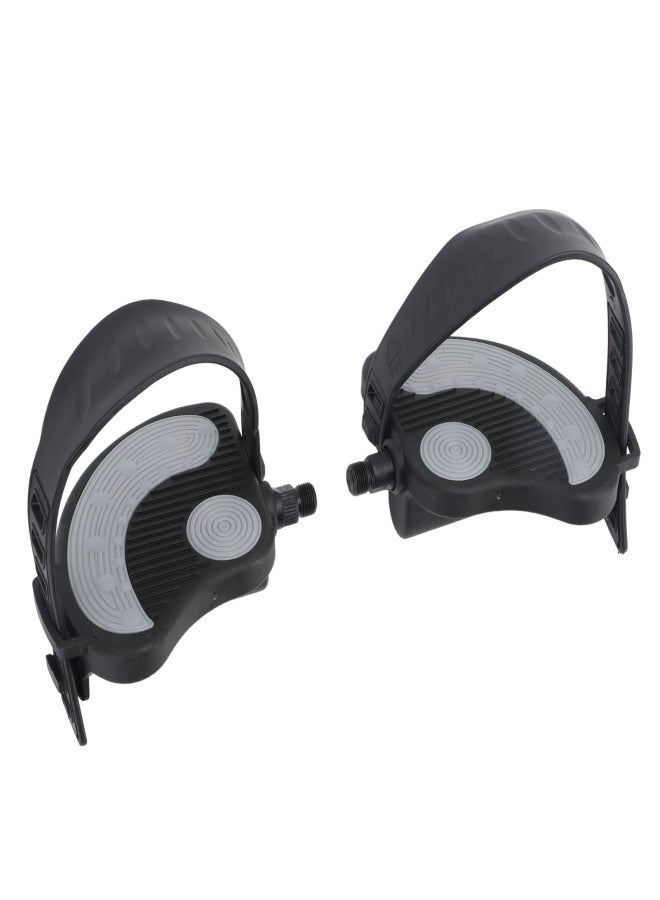 2PCS Exercise Bike Pedals with Straps PP PVC Stainless Steel Universal Adjustable Exercise Bike Pedals Clips for Home Gym Cycling - Image 5