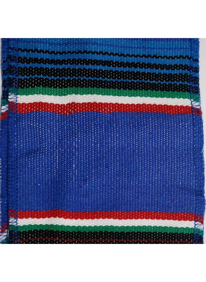 GraduationMall - GraduationMall Mexican Serape Graduation Stole with White Tassel Royal - Image 1
