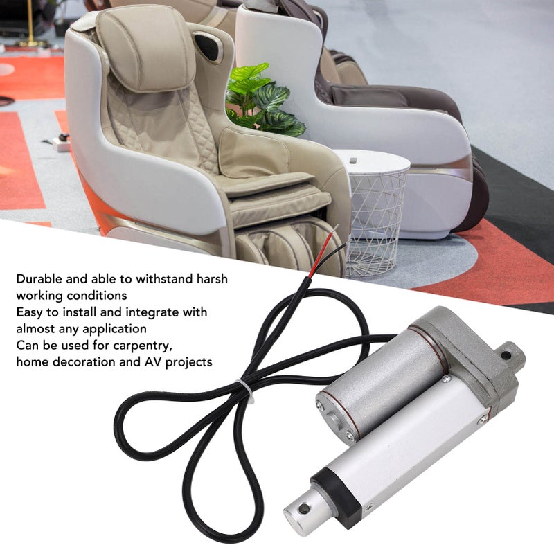 Electric Linear Actuator Aluminum Alloy 50mm Stroke Linear Motion Actuator for Bed Sofa 750N White 12VDC with Controller Remote Control - Image 2