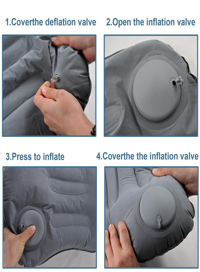 Anglepingping 2 Pack 17 in Ultralight Inflatable Pillow Travel Pillow,Camping Pillow for Neck & Lumbar Support,Beach,Camping,Traveling,Hiking,Napping,Desk Rest(Gray) - Image 5