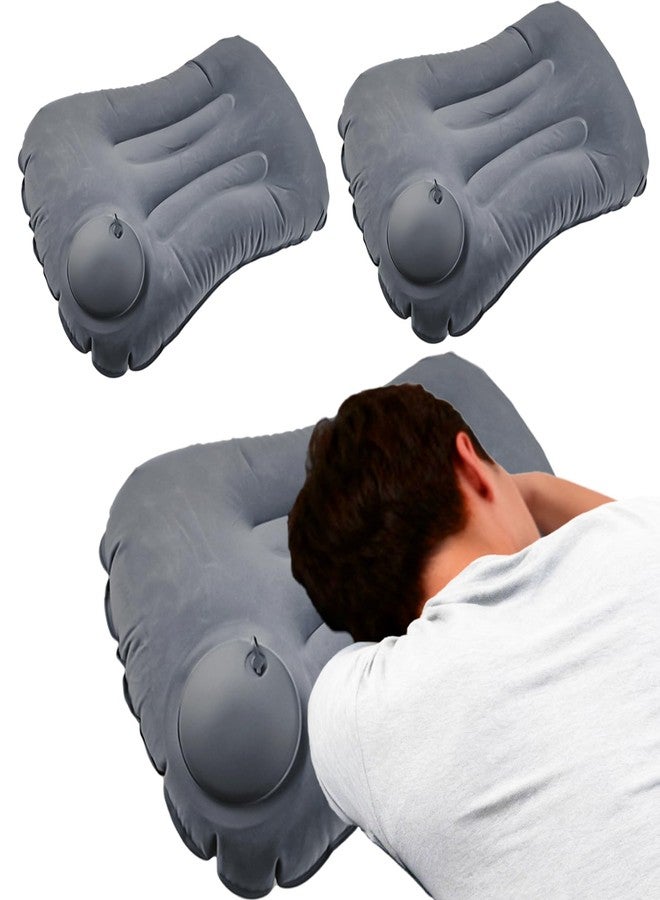 Anglepingping 2 Pack 17 in Ultralight Inflatable Pillow Travel Pillow,Camping Pillow for Neck & Lumbar Support,Beach,Camping,Traveling,Hiking,Napping,Desk Rest(Gray) - Image 4
