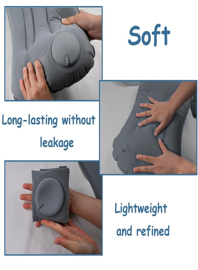 Anglepingping 2 Pack 17 in Ultralight Inflatable Pillow Travel Pillow,Camping Pillow for Neck & Lumbar Support,Beach,Camping,Traveling,Hiking,Napping,Desk Rest(Gray) - Image 3