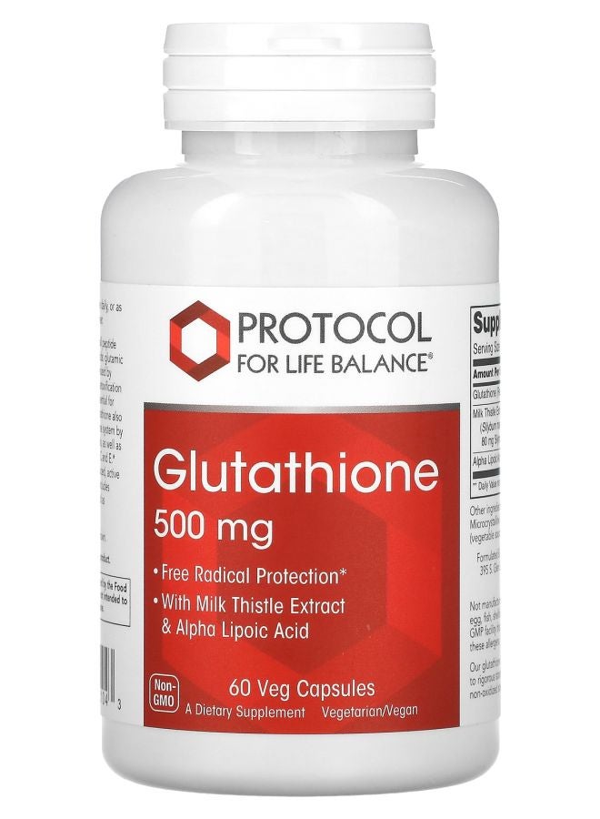 Glutathione 500 mg 60 Veg Capsules