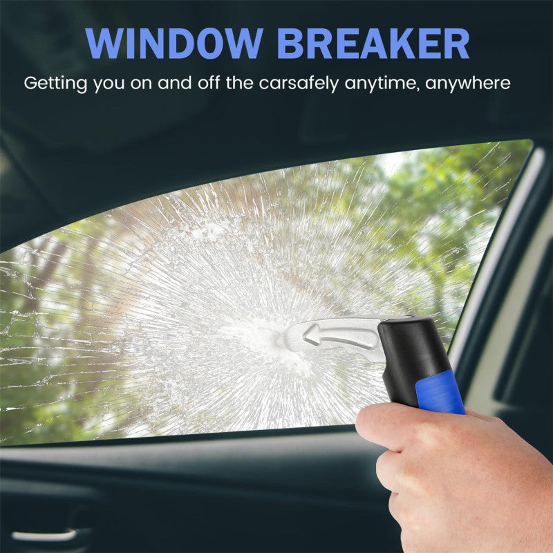Car Door Assist Handle: 2pcs Blue 400 Lbs Load Capacity - 3-In-1 Design With Non Slip Grip Car Window Breaker Seat Belt Cutter for Elderly Emergency Car Use - Image 5