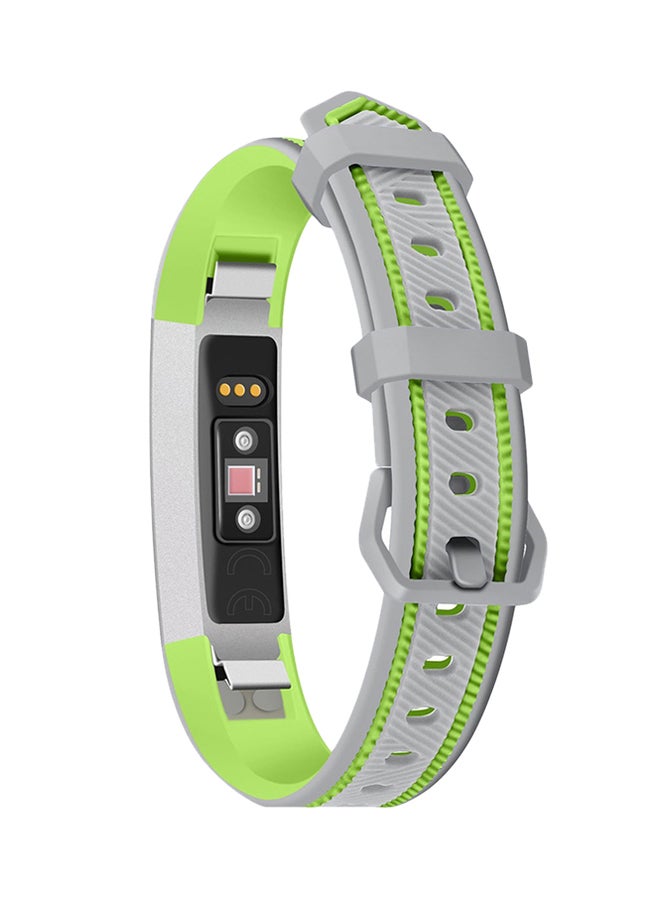 Adjustable Replacement Sport Strap For Fitbit Alta HR Grey/Green - Image 1