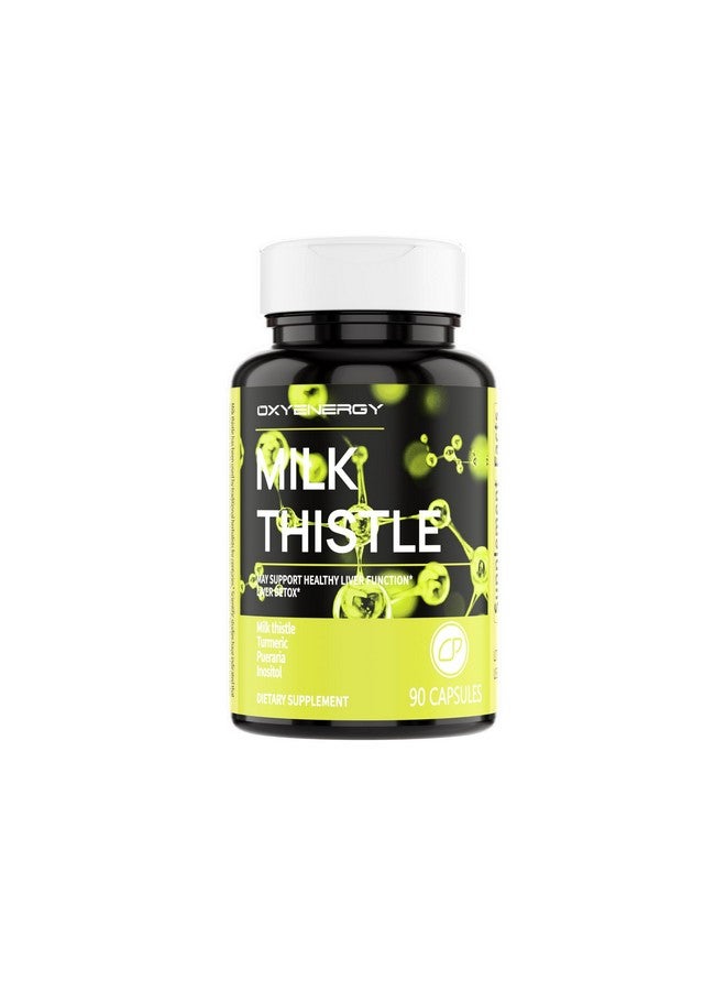 OxyEnergy Silymarin Milk Thistle 300mg Extract with Vitamin C, Inositol & Pueraria, Liver Detox & Repair Support, Antioxidant Support,90 Capsules, Cardo Mariano para el Hígado - Image 1