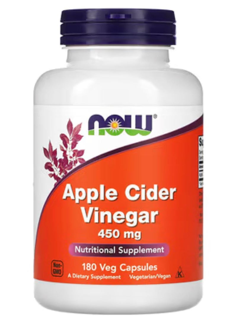 Now Foods Apple Cider Vinegar 450 Mg 180 Veg Capsules - Image 1
