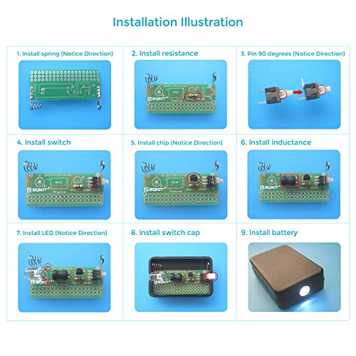MiOYOOW 2 Pack DIY Flashlight Soldering Kit Simple Funny LED Light Soldering Practice Kit for School STEM Education and Beginners Learning Electronics - Image 4